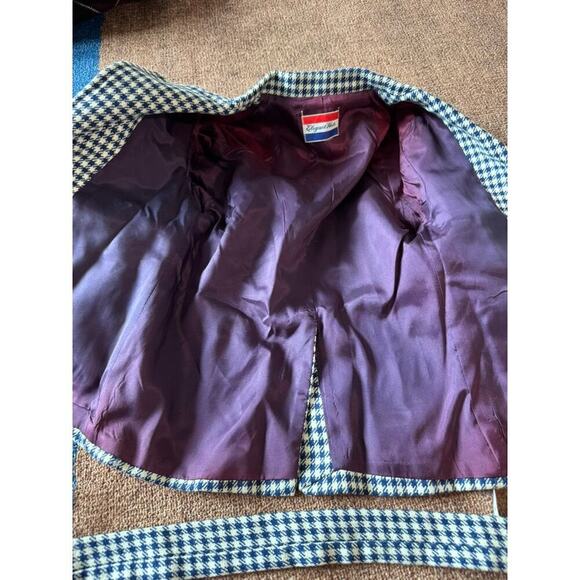 Elegant Heir Vintage Houndstooth Wool Jacket Belt‎ - 4/5T - Picture 6 of 9
